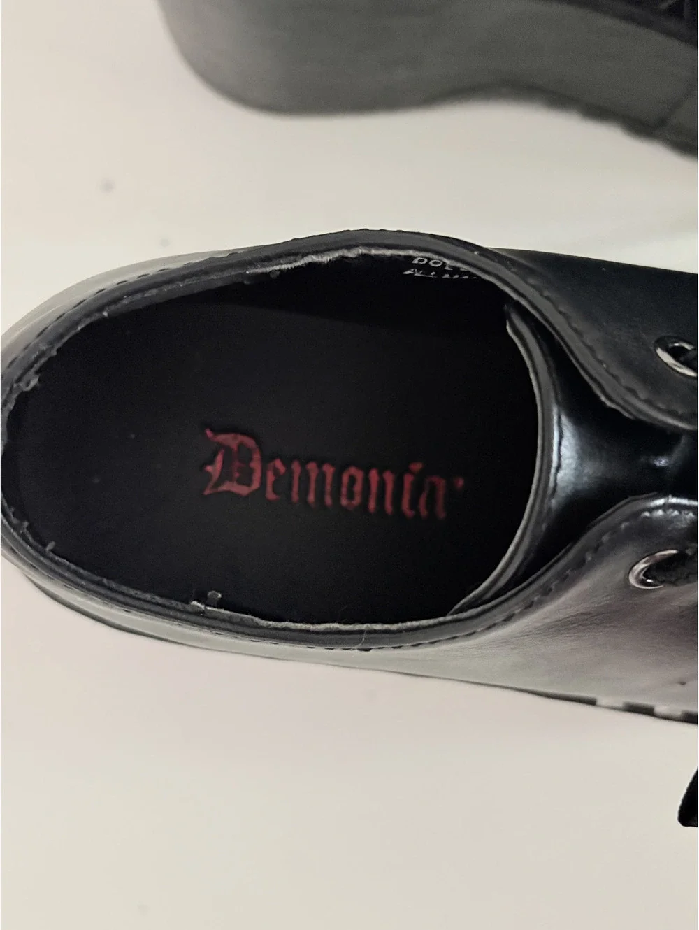 Demonia Platform Shoes Oxford Dolly - 05 Size 6 Bow Studs Goth Punk Witchy